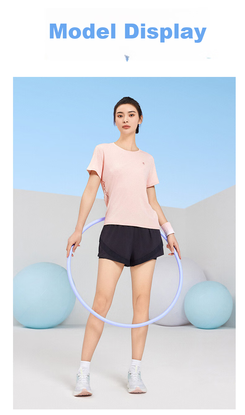 QIAODAN Women's Short-Sleeve T-Shirt, Summer Breathable Quick-Dry Round Neck Sports Running T-Shirt Top for Wome 11