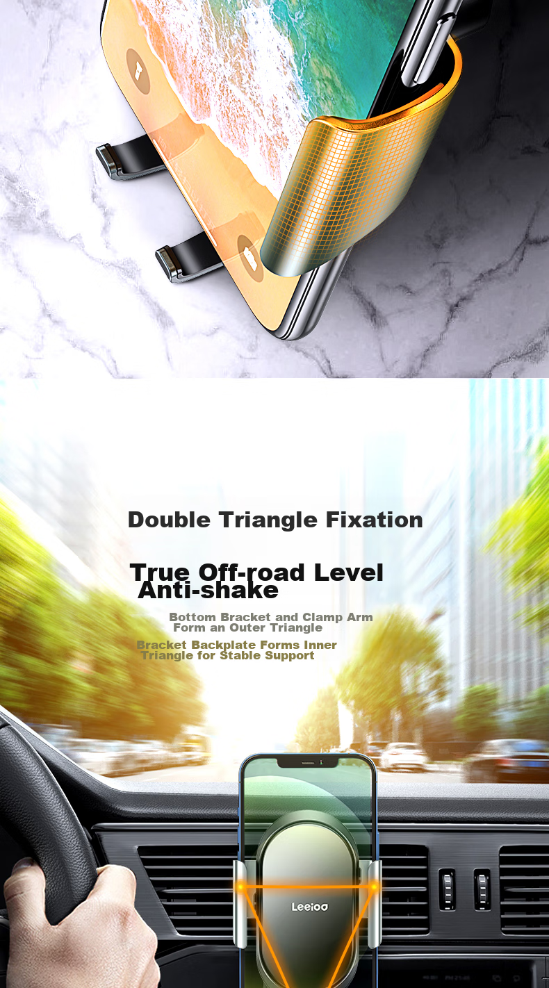Leeioo Car Phone Holder, Universal Air Vent Mount for Navigation, Alloy Interior Accessory, Essential for Vehicles 8