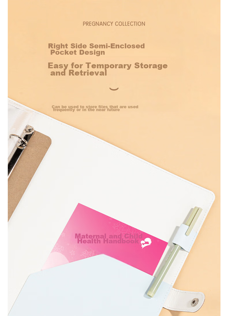 Deli Pregnancy Check-Up Organizer, Prenatal Report Folder, Maternity Information Folder, Pregnancy Record Book, Loose-Leaf Notebook, Portable Ultrasound A4 Medical Examination Form, Blue PQ907-T 7