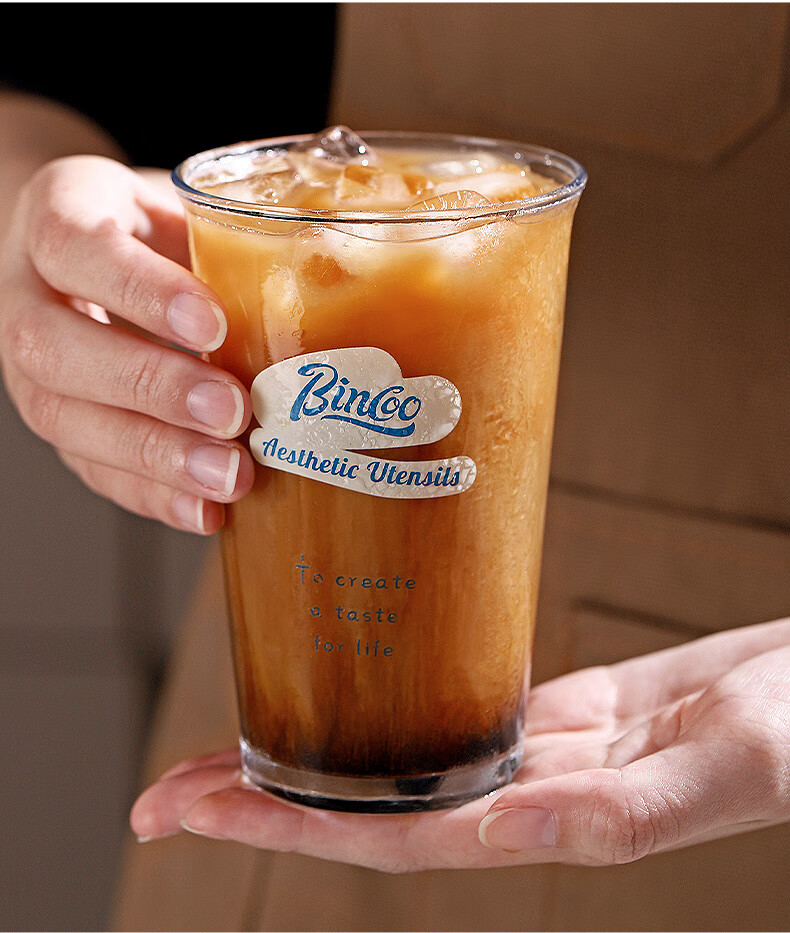 Bincoo Glass Coffee Cup, Iced Americano Cup, Dirty Ice Latte Cup, Cold Drink Summer Ins Transparent Cup, Can Be Placed in Dishwasher 15