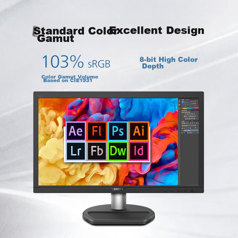 PHILIPS 19.5-Inch High-Definition Monitor TUV Low Blue Light Eye Protection No Flicker VGA+HDMI Wall-Mountable Office Computer Display Screen 201S8LHSB2
