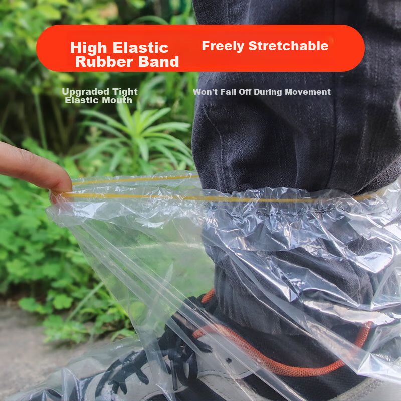 JAJALIN Disposable Rain Shoe Covers, 20-Pack, Thick Waterproof Non-Slip Mid-Calf Plastic Overshoes for Men And Wome 1
