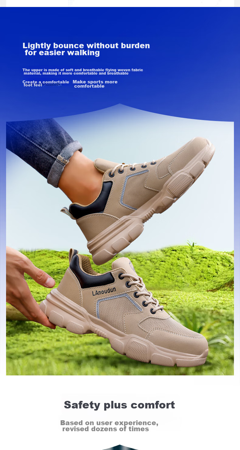 Lanoudun Safety Shoes for Men, Breathable, Lightweight, Soft-Soled, Comfortable, Steel Toe Cap, Anti-Smashing, Anti-Puncture, Safety Work Shoes DL232 Size 44 3