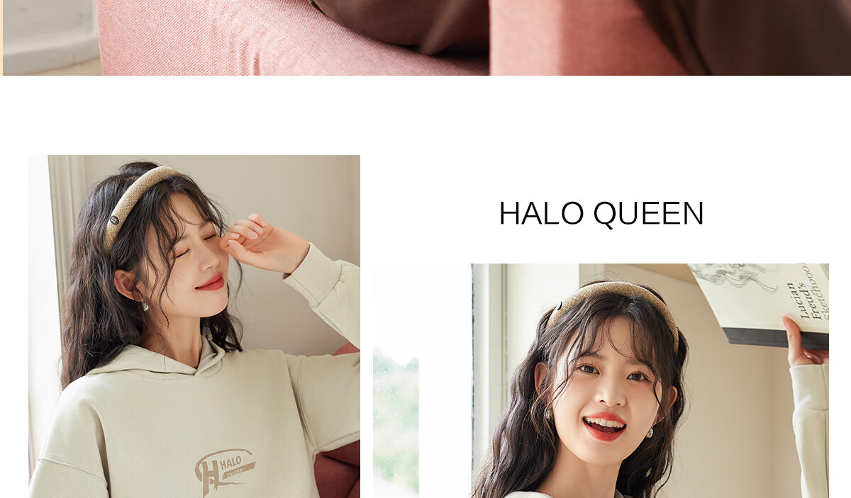 Halo Queen Women's Sweatshirt, Suede Fleece, Spring And Autumn Round Neck, Letter Print Pullover, Loose Fit Versatile Sweatshirt, New Product H143W1022 49