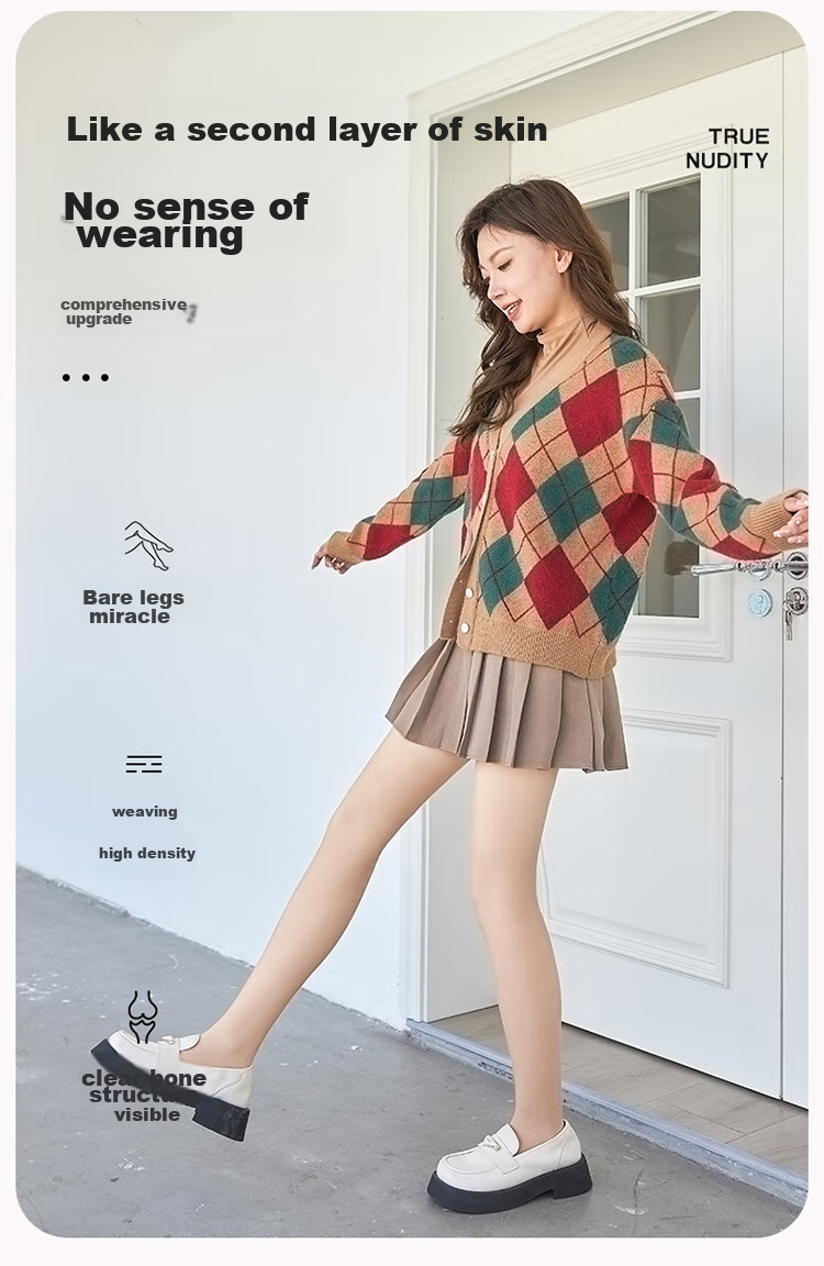LangSha Light-Legged Bare-Feel Device for Women, Autumn And Winter Base Layer Pants, Thickened Fleece-Lined, Natural Skin-Tightening, Seamless White Skin, Thickened Fleece 4