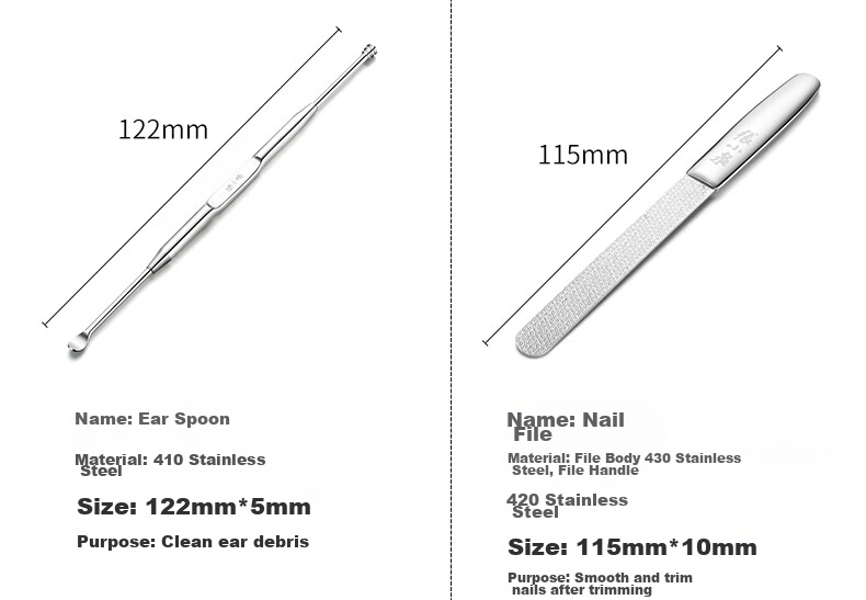 Zhangxiaoquan Nail Care Beauty Set with Stainless Steel Nail Clippers, Nose Hair Trimmer, Ear Pick, Lingyue Series H40910800 6