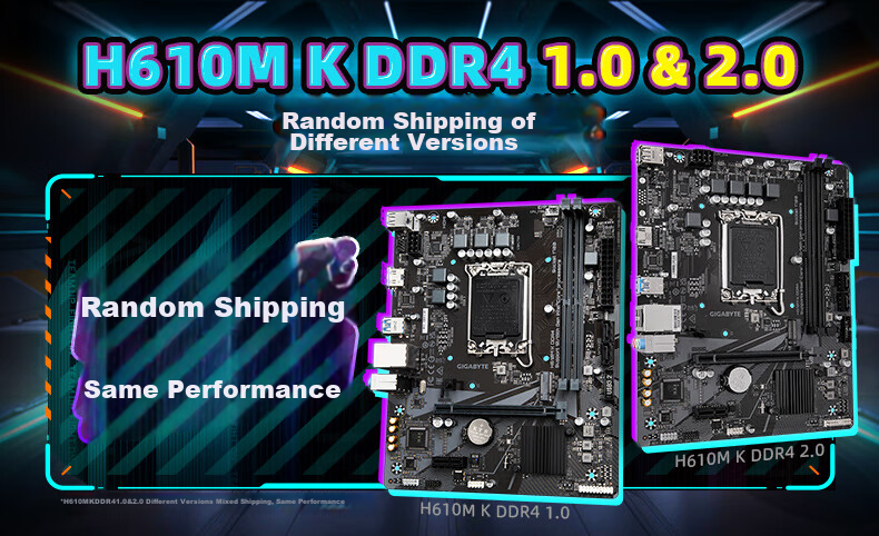 GIGABYTE H610M D3H WIFI DDR4 Motherboard Supports CPU 12th Gen Core I4-12400F (Intel H610/LGA 1700) 1