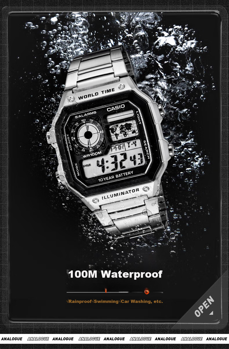 Casio Watch, Men's Retro Small Square Waterproof Sports Digital Watch for Students And Both Sexes, Japanese And Korean Gift, AE-1200WH 10
