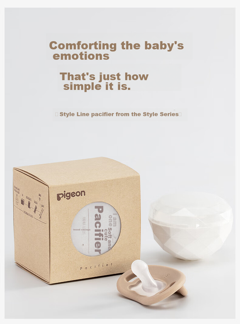Pigeon Pacifier, Silicone Rubber Nipple, Size L, 6-18 Months (Simple Style), with Storage Box N1017 4