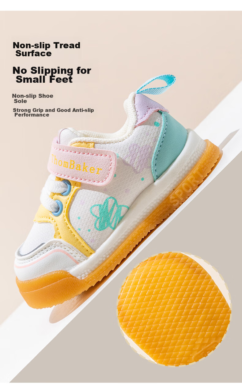 ThomBaker Toddler Shoes, Autumn Children's Shoes, Boys' Functional Shoes, Girls' Soft-Soled Baby Loafers, Blue Pentagram Pattern, Size 15 4