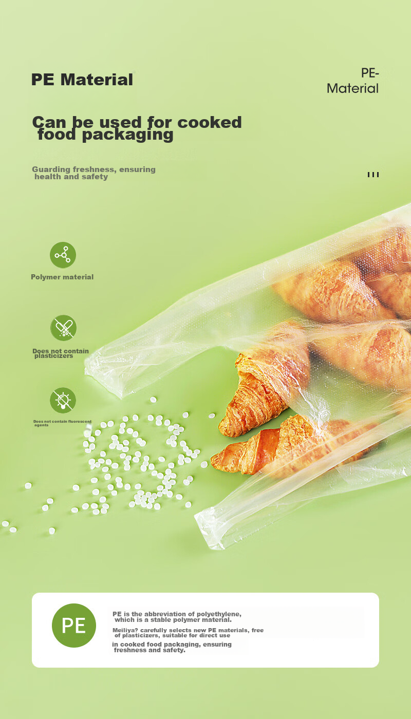 MARYYA Disposable Food-Grade Storage Bags, Large Size 80 Pieces, 40x50cm Plastic Bags, Thickened, for Vegetable Refrigeratio 5