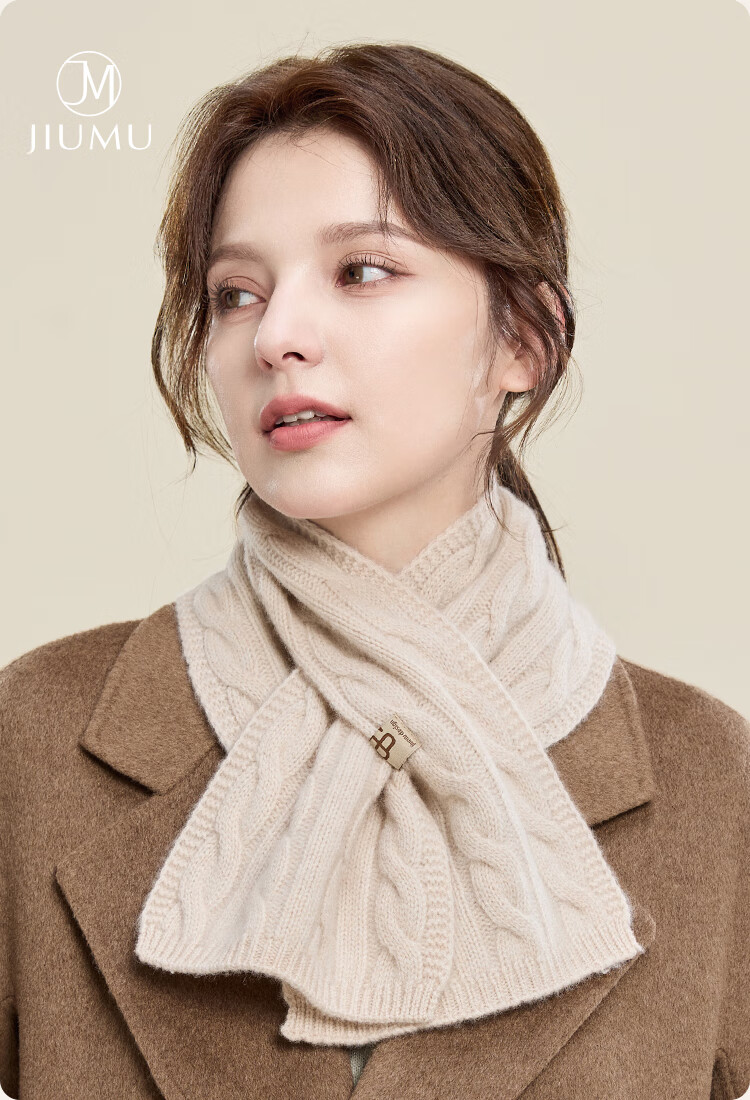 JIUMU Cashmere Scarf for Women, Autumn And Winter Wool Warm Neck Warmer, Gift Box Set for National Day Birthday Present 1