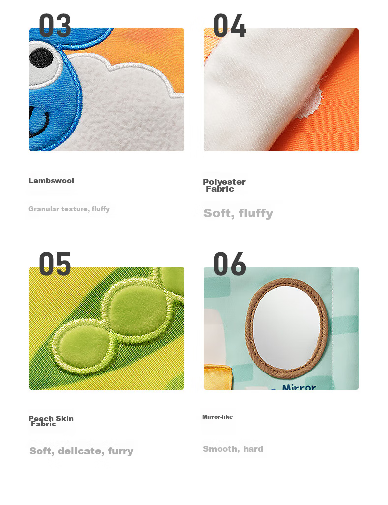 Babycare Baby Cloth Book, 3D Cognitive Tear-Resistant, for 6-12 Months, Parent-Child Interactive Toy - Advanced Level 12