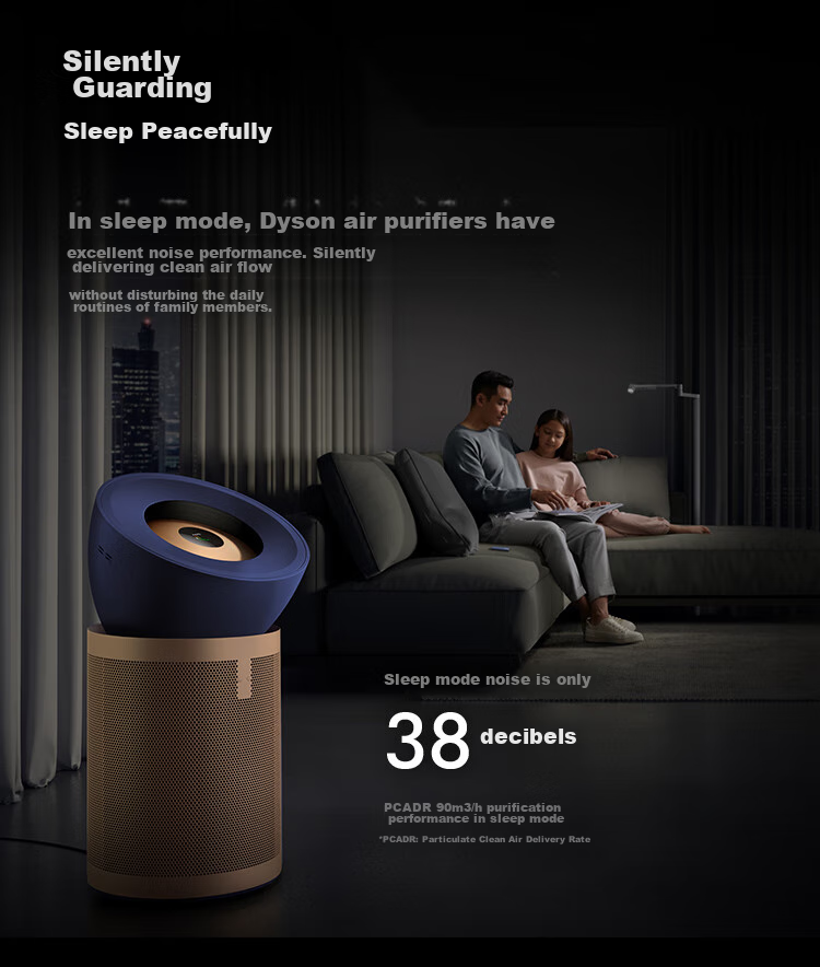 DYSON BP04 Air Purifier Removes Viruses, Large Area Cleans Allergens And Formaldehyde, Eliminates PM2.5 Pet Hair, Medical Grade, Pet-Friendly Certified, Blue-Gold Color 16