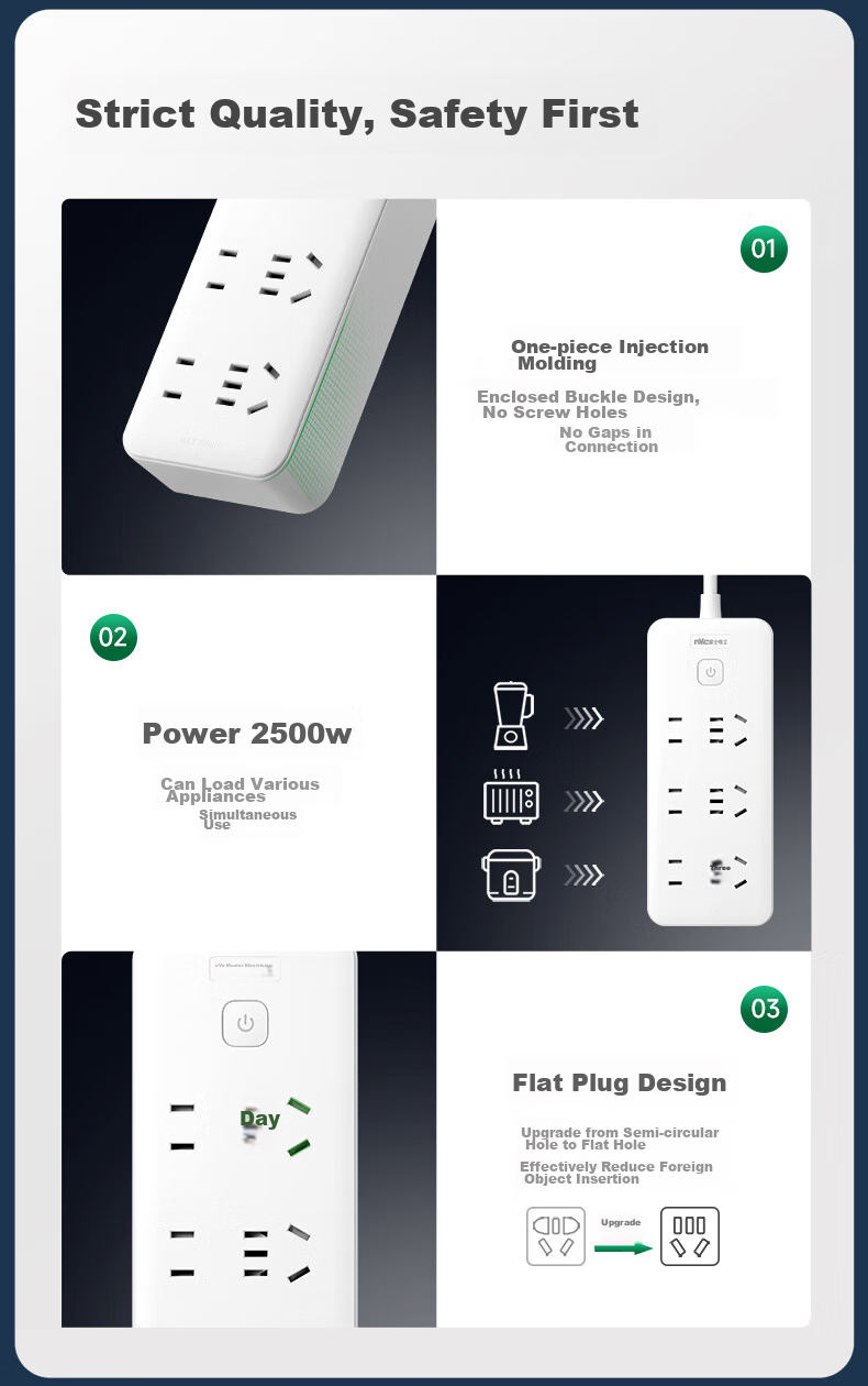 NVCleishidiangong New National Standard, 6-Outlet 3-Meter Power Strip, Socket Extension Cord, EP461 10