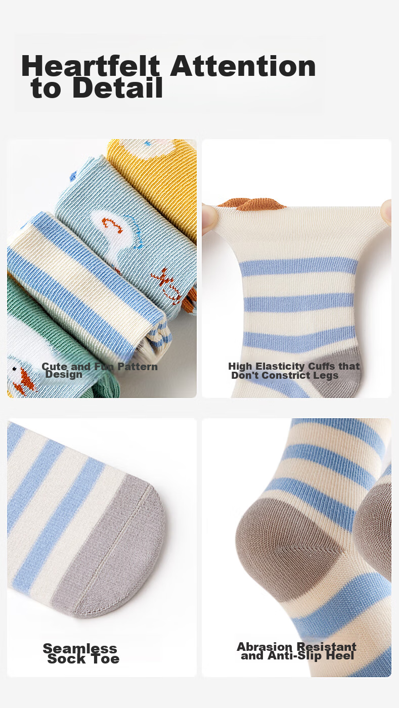 Beibi Newborn Baby Socks, Spring 2026 Pure Cotton Class A Infant Socks, Autumn Style Children's Socks, Mid-Calf Socks for Baby Boys And Girls 15