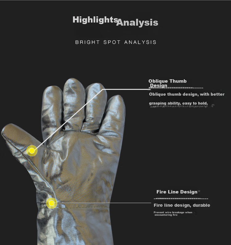 Beifute Heat-Resistant Gloves, High-Temperature Aluminum Foil Insulation Flame-Retardant Gloves, Melting Fireproof Silver Aluminum Foil, Heat-Resistant up to 300 Degrees 8