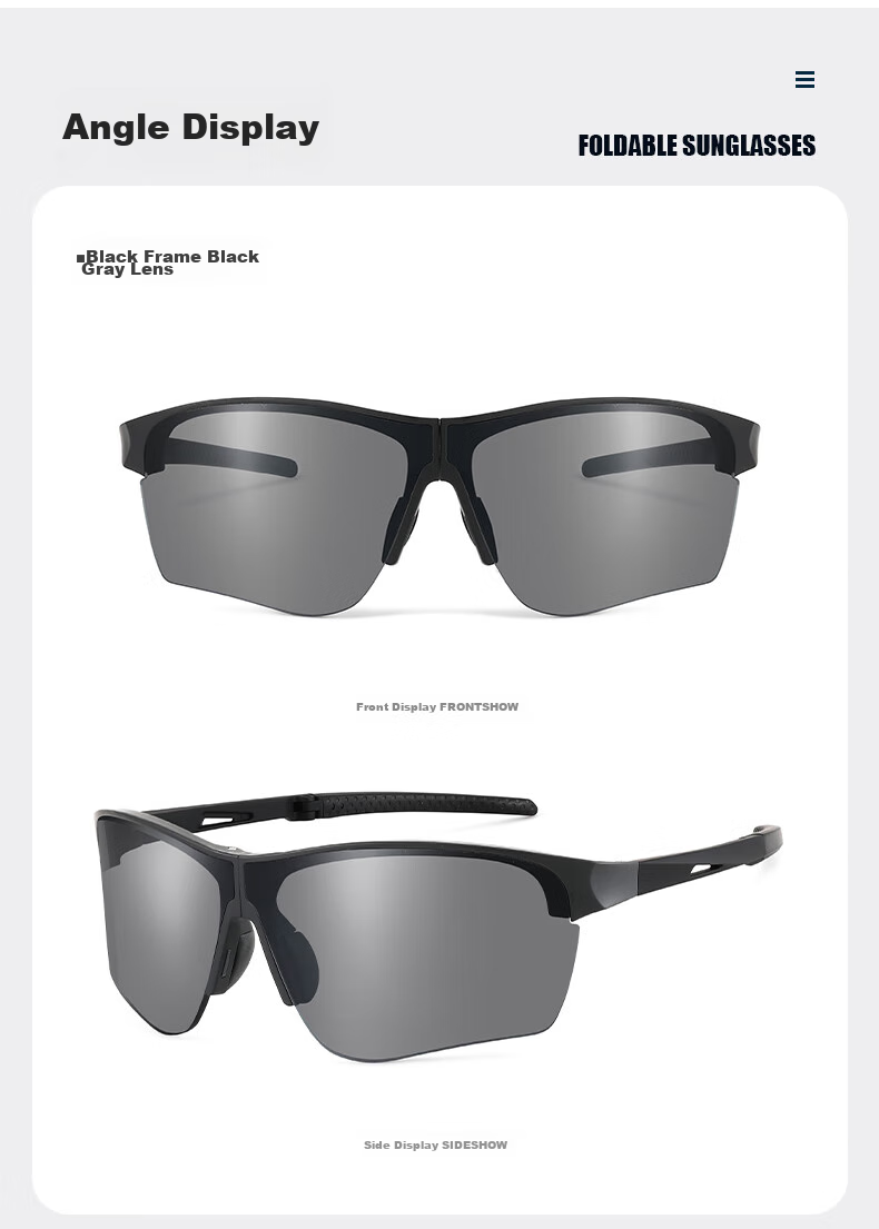 Angelamiao Outdoor Cycling Glasses, Lightweight And Foldable Sports Sunglasses for Hiking, Fishing, Driving, Running, Protective Goggles, Water-Resistant Lenses 17