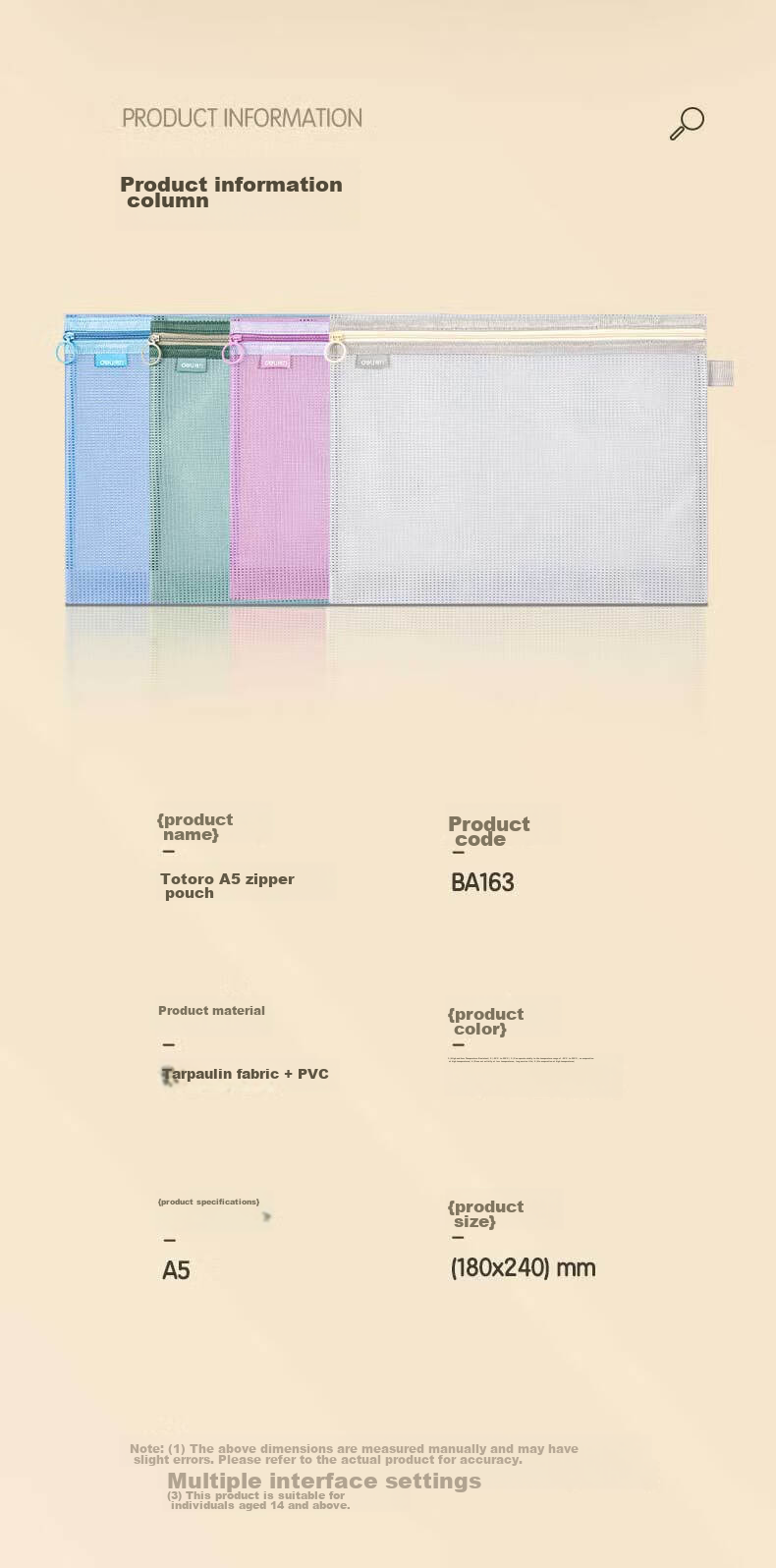 Deli A5 Zipper Document Bag, Subject-Specific Duolong Subject Bag, Handled Student Classification Storage, Homework Materials Exam Paper Stationery Bag, Single Mixed Color 10