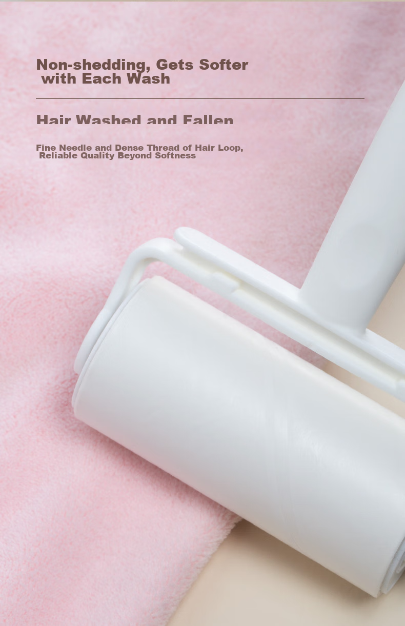 HOYO Japanese Snow Fleece Hair Drying Cap And Hair Tie Two-Piece Set, Quick-Drying Absorbent Bath Towel for Women, Pink 6