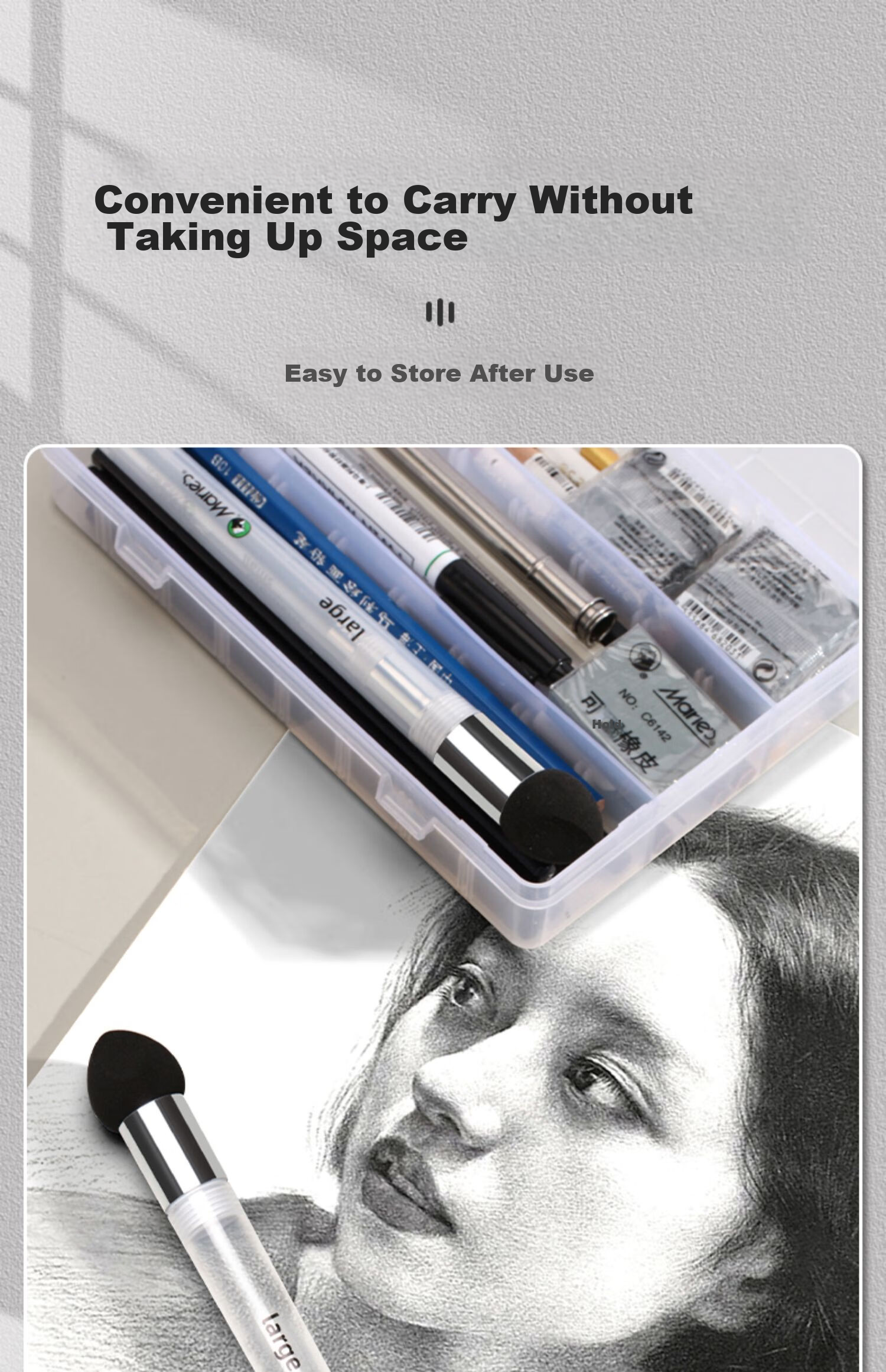 Marie's Art Student Portable Sketch Blending Brush - Sketch Blending Brush R203, Sketching, Marker Drawing 6