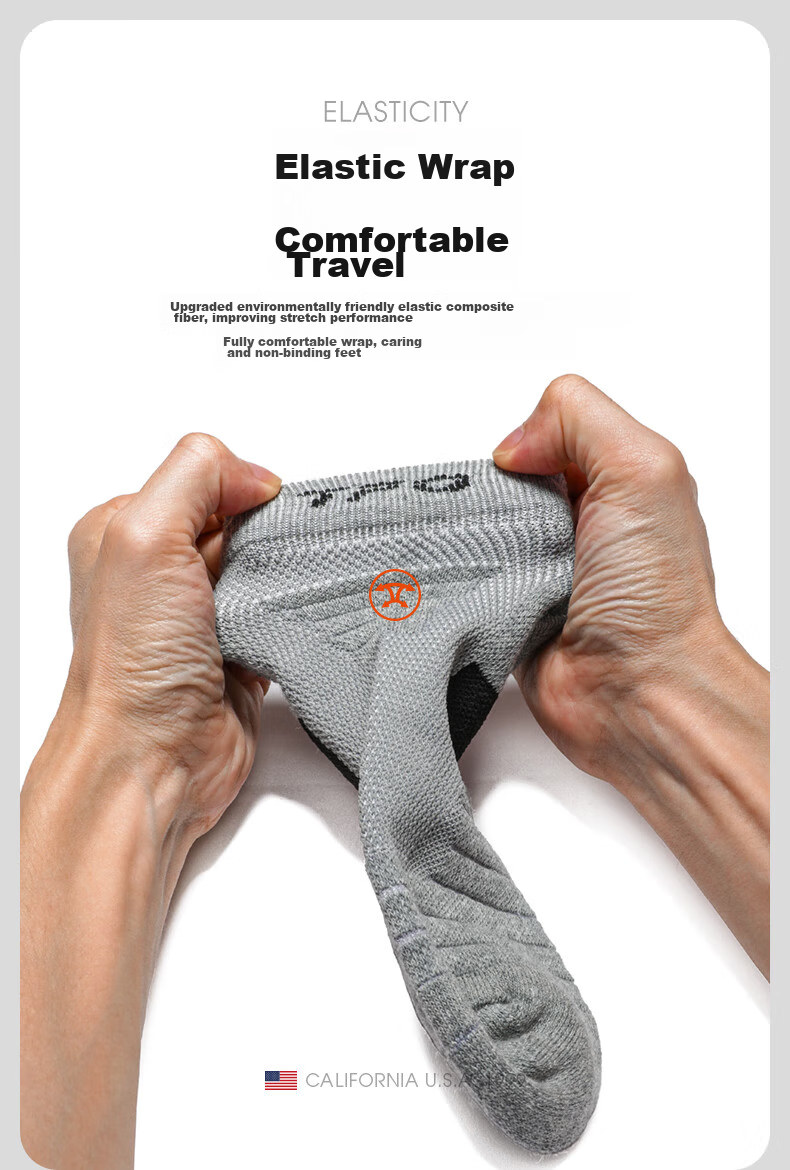 TFO Competition-Grade Outdoor Socks, Sports Socks Breathable Wear-Resistant Running Hiking Socks 2222104 Men's Black 7