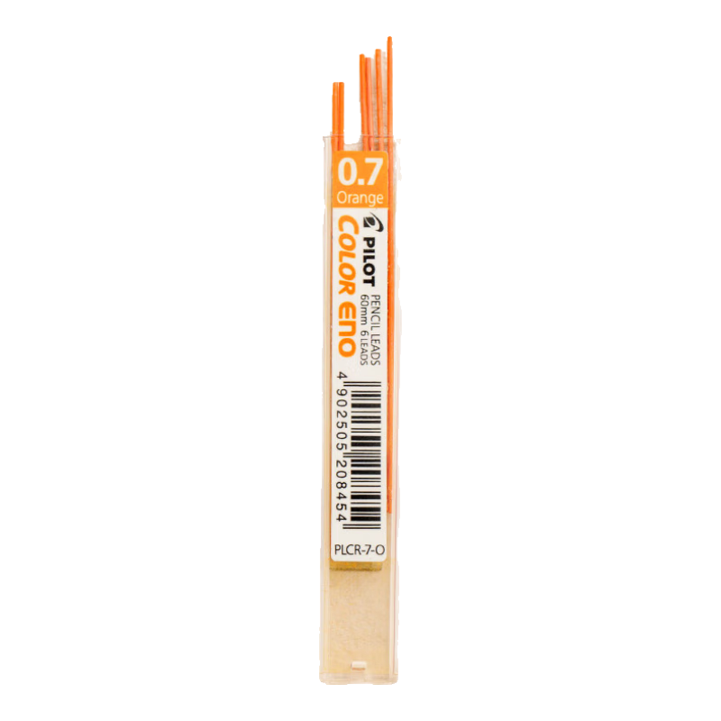 PILOT Colored 0.7 Mechanical Pencil Lead Refills for Elementary School Students, Handwriting Practice Children's Pencil Lead Stationery PLCR-7 0.7mm Orange 6-Pack