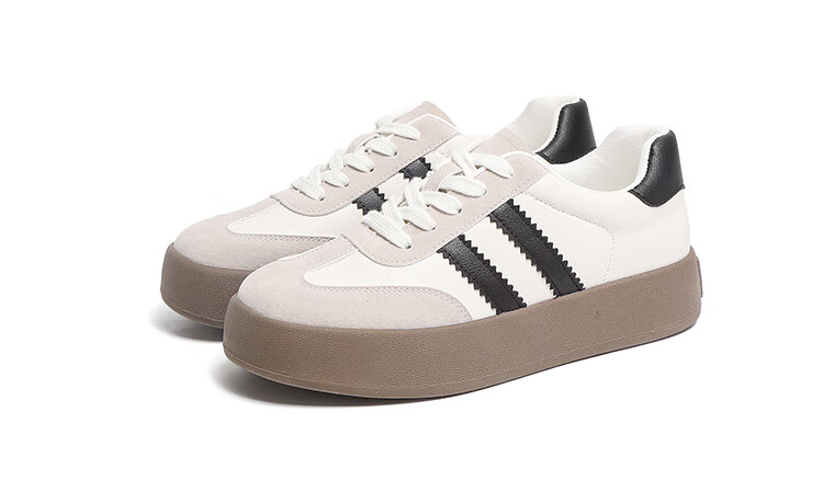 Dusto Women's Shoes, 2026 Spring New Style, Retro White Sneakers, Flat Casual Shoes, Women's Sports Skateboard Shoes 8