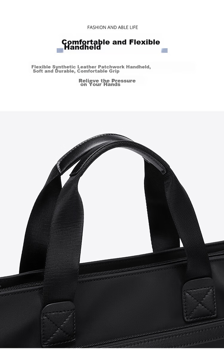 GOLF Business Briefcase for Men, Large Capacity Handbag, 13.3-Inch Laptop Bag, Water-Resistant Horizontal Style Briefcase 6