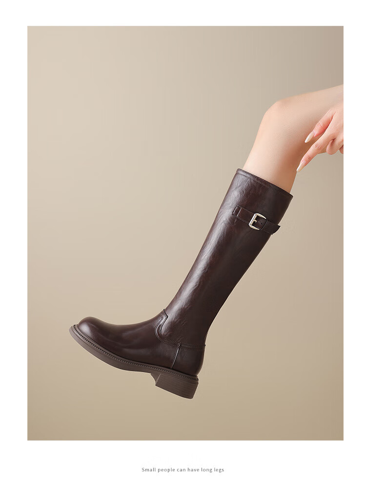 ZHR Tall Boots for Women, Winter Over-Knee Thick-Soled Riding Boots, Retro Western Style Travel Boots with Fleece Lining, BL323A Black, Size 38 16