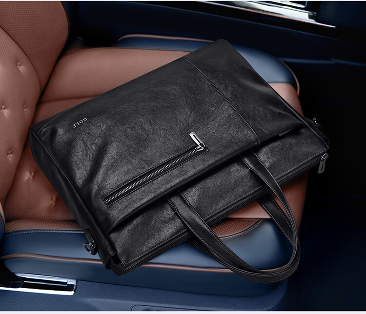 GOLF Business Briefcase, Men's Soft Leather Handbag, 15.6/16 Inch Laptop Bag, Office Travel Shoulder Crossbody Bag 3