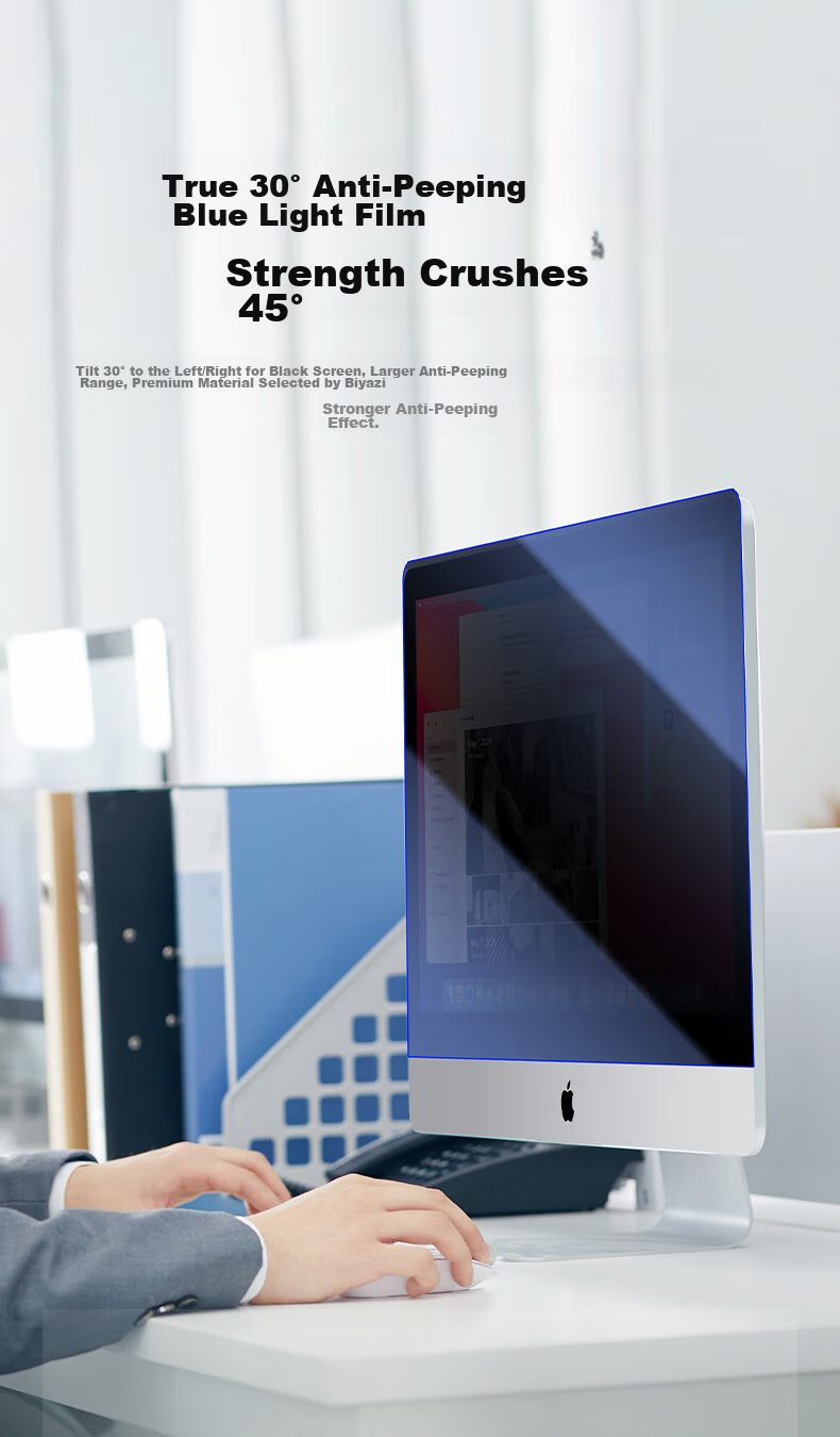BIAZE Computer Privacy Screen Protector, Monitor Anti-Glare Film, Desktop Computer Screen Anti-Blue Light Eye Protection Privacy Film, Acrylic Hanging Type, 27 Inches, 16:9 7