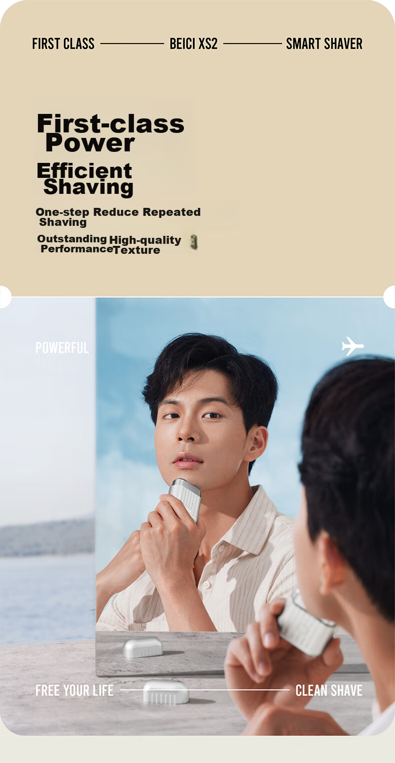 Beici XS2 Mini Electric Shaver, Portable Men's Razor, Automatic Beard Trimmer, Birthday Gift for Boyfriend, Husband Or Father 2