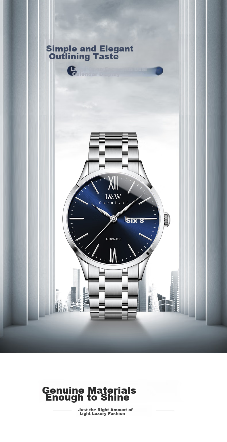 Aiwochi Swiss Iw Watch, Men's Fully Automatic Mechanical Watch, Men's Luxury Timepiece, 2026 New Model, Brand Waterproof Business Genuine Product 2