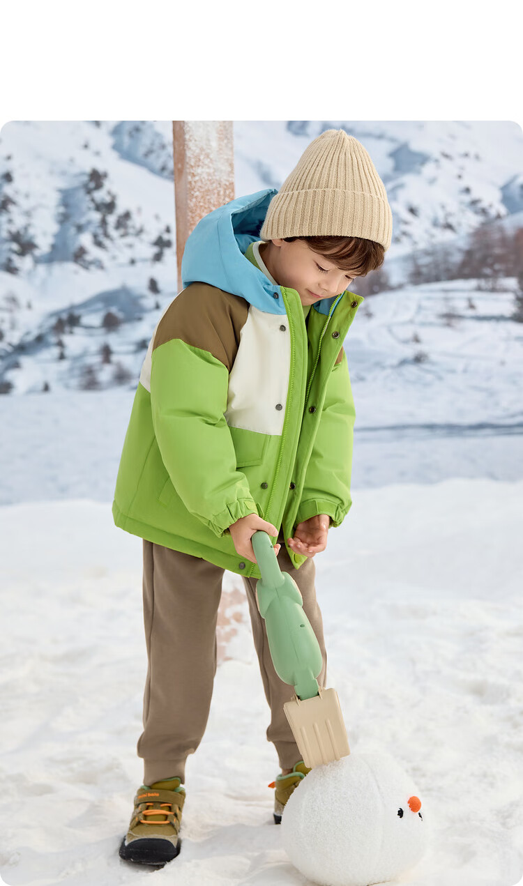 BALABALA Children's down Jacket for Girls And Boys, Winter Hooded Coat, Warm Outerwear, Outdoor Thickened 23