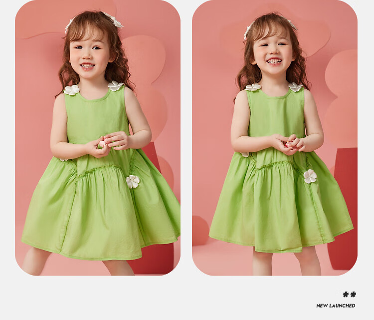 ASK JUNIOR Girls' Summer Dress, Children's One-Piece Dress, Toddler Fresh Spaghetti Strap Dress, Vacation Princess Dress 7