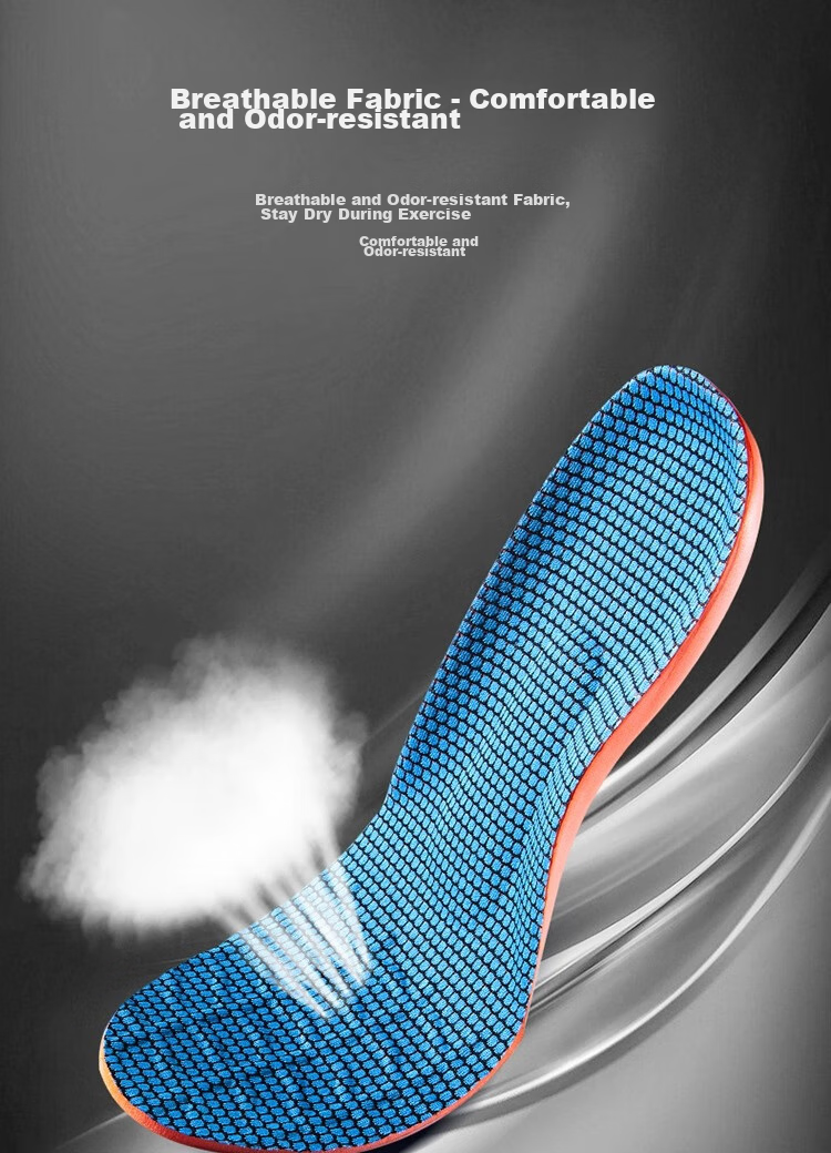 IQGD 2 Pairs Sports Insoles for Men, Soft And Elastic Shock-Absorbing, Military Training Long-Standing Arch Support 6889, 2 Pairs Blue, Size 39-40 12