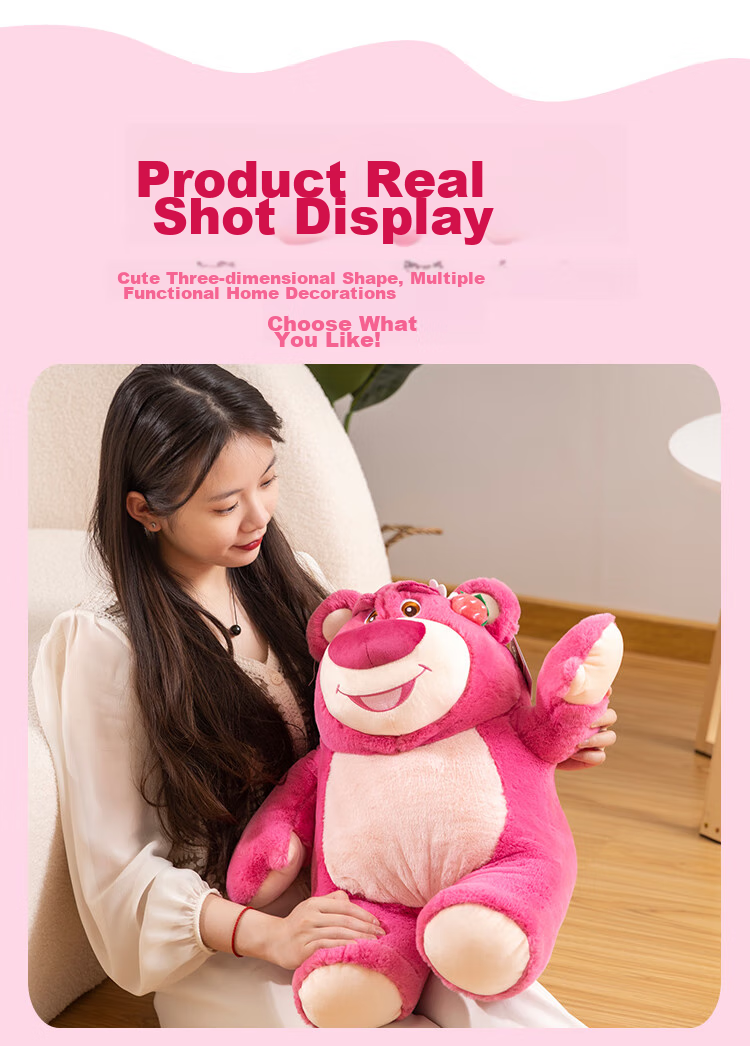Disney Plush Doll Pillow Stuffed Animal Birthday Gift for Girls, Toy Story Strawberry Bear Fragrance 4