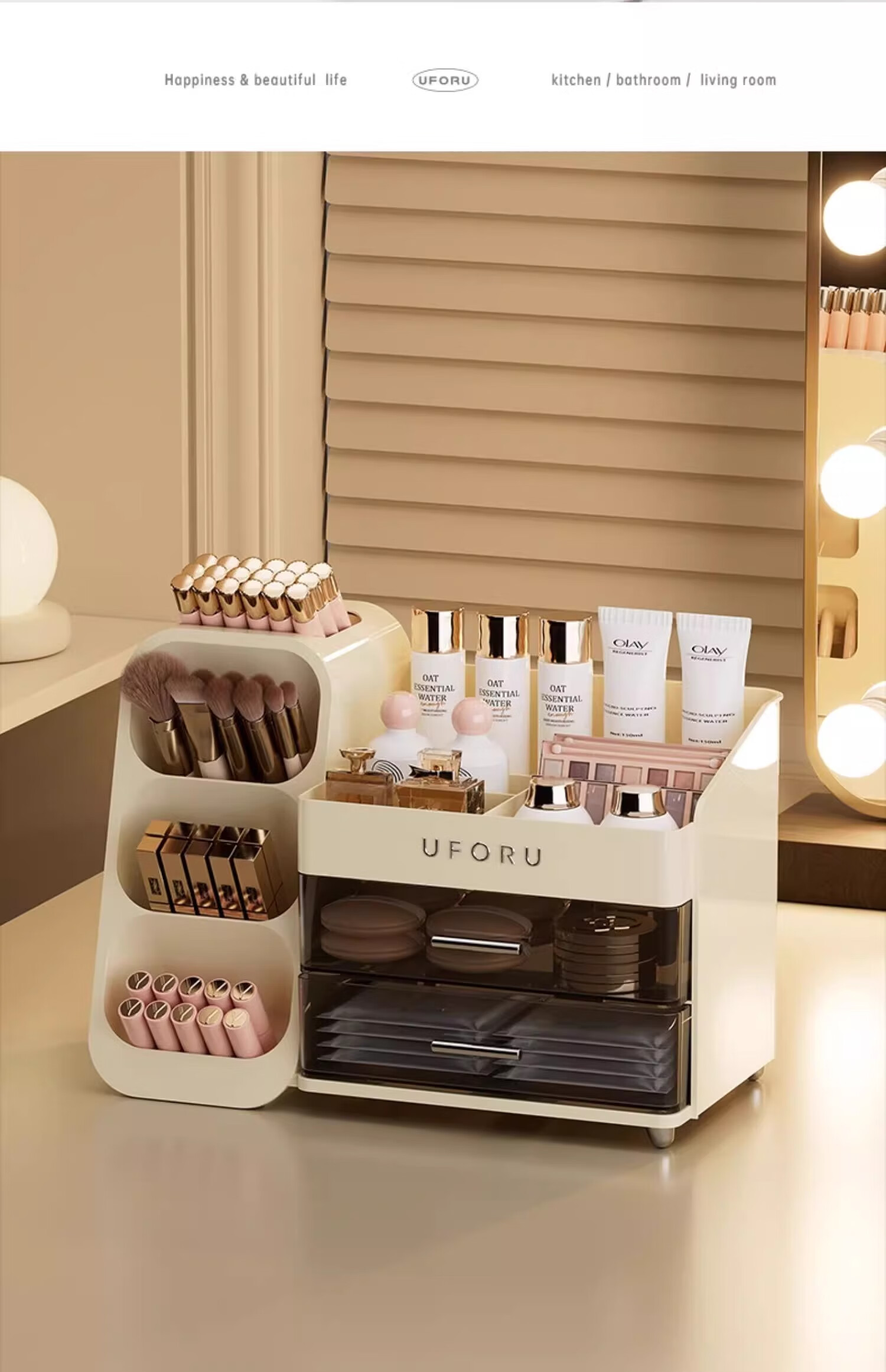 Jiadu Cosmetic Storage Box, Rotating Dustproof Makeup Brush Storage Tube, Dressing Table Desktop Pen Holder, Lipstick And Eyeshadow Organizer Rack 11
