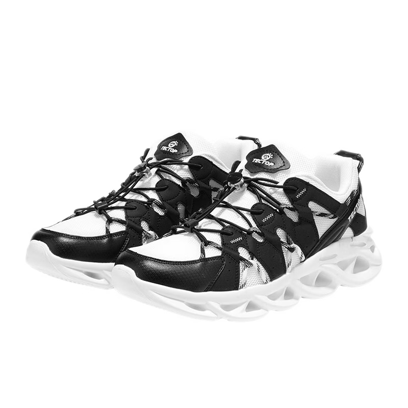TECTOP Hiking Shoes for Couples, Mesh Breathable Outdoor Trekking And Mountaineering Sports Shoes, Classic Black/pure White, Size 40