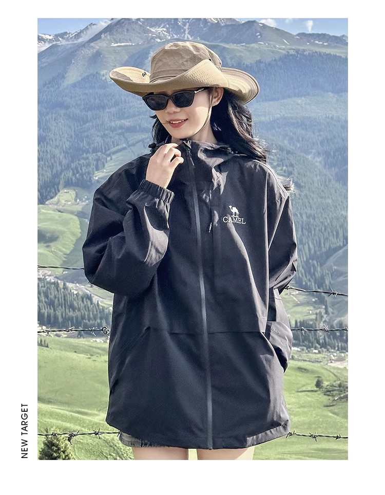 CAMEL Outdoor Single-Layer Rain Jacket TG013 Oak Gray/coconut Color, Women's S 22