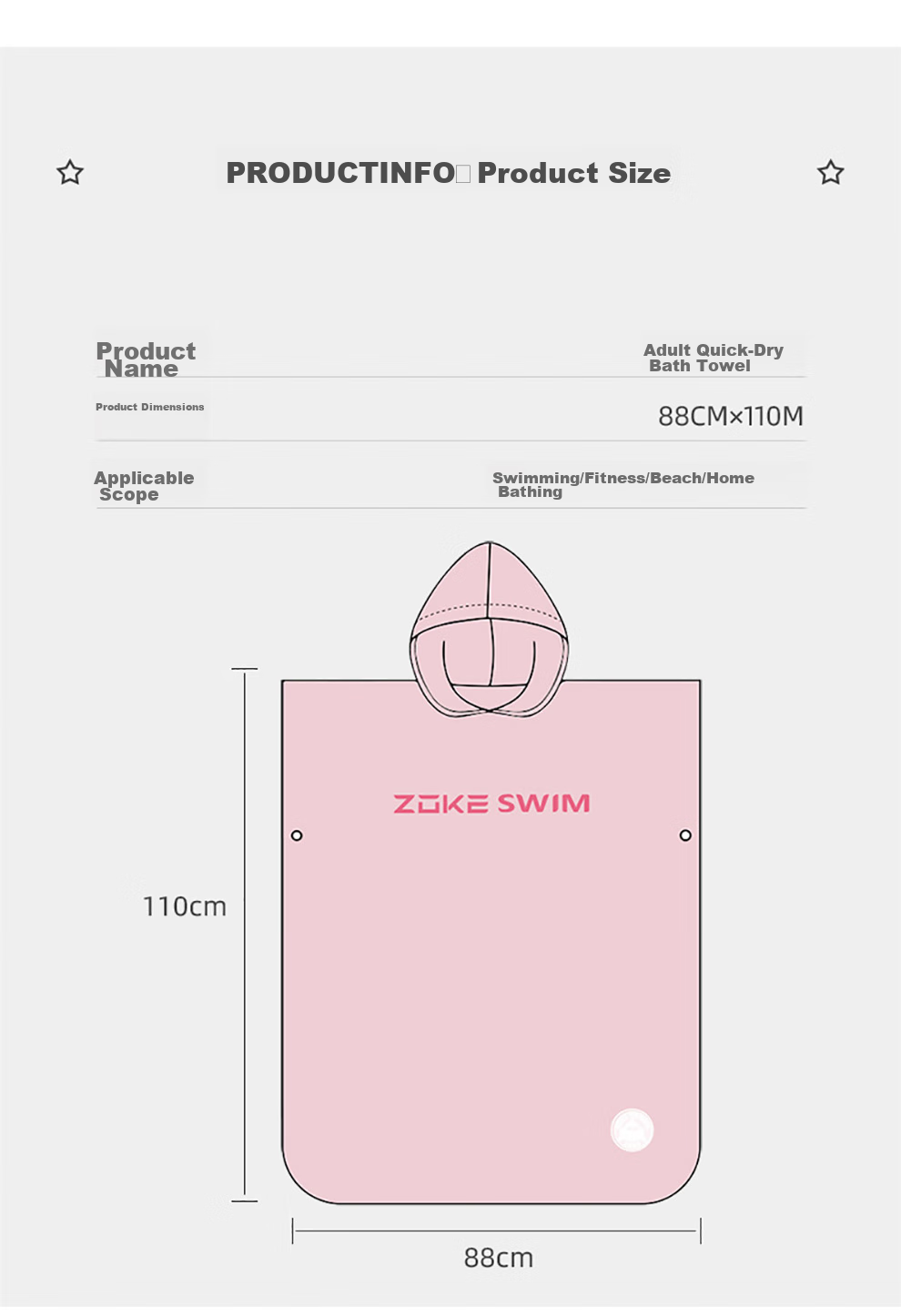 ZOKE Bathrobe, Absorbent Towel, Unisex, Portable, Quick-Drying, Fitness, Swimming Accessory, Hot Spring, 624505203-2 5