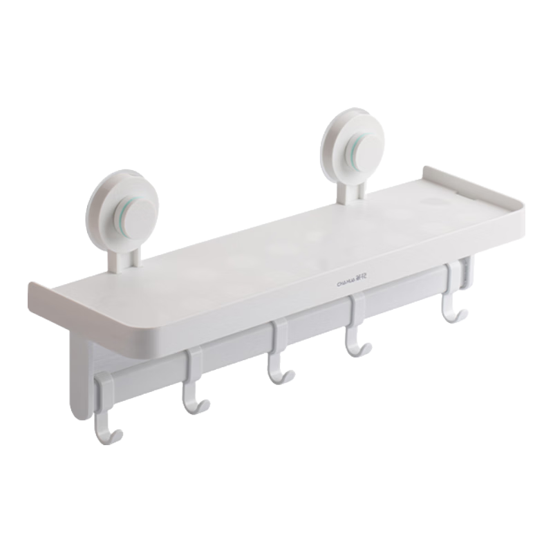 CHAHUA No-Drill Storage Rack, Bathroom Organizer Basket, Toilet Washroom Storage Shelf, White, 1 Piece