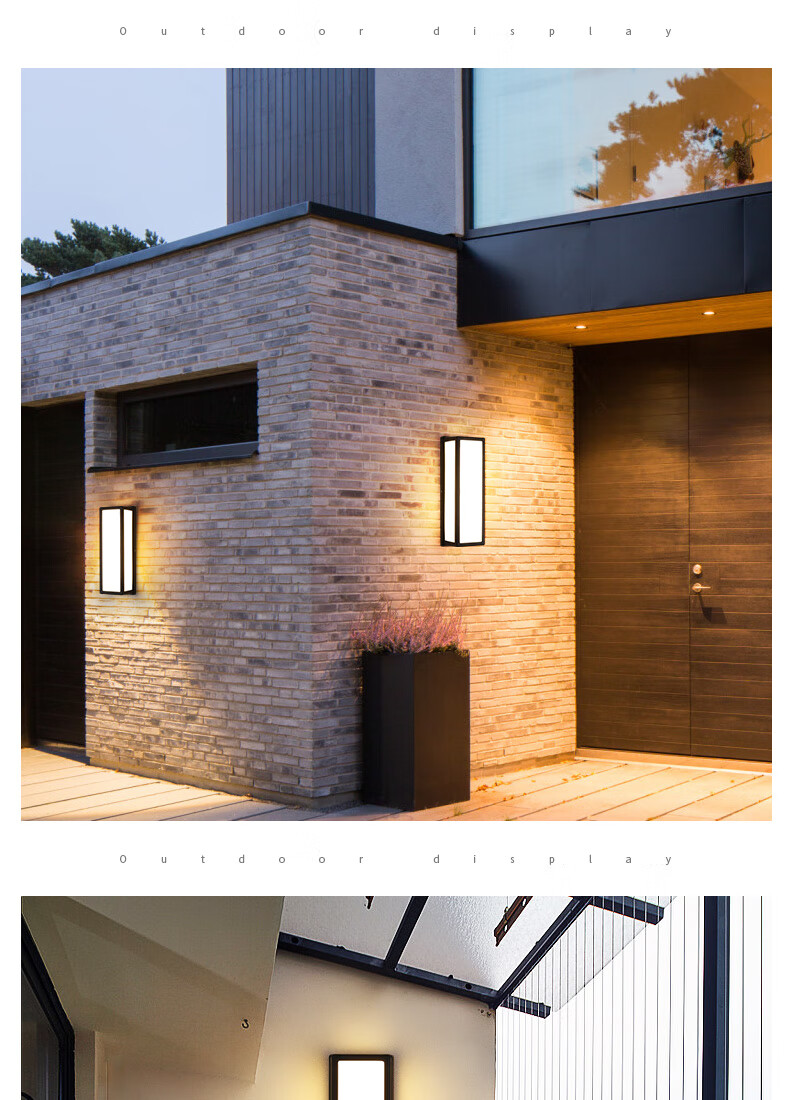 ZIDENG Outdoor Wall Light, Waterproof for Home Use, Suitable for Hallways, Stairs, Courtyard, Entrance, Modern And Simple Design, Balcony Lighting Fixture 8