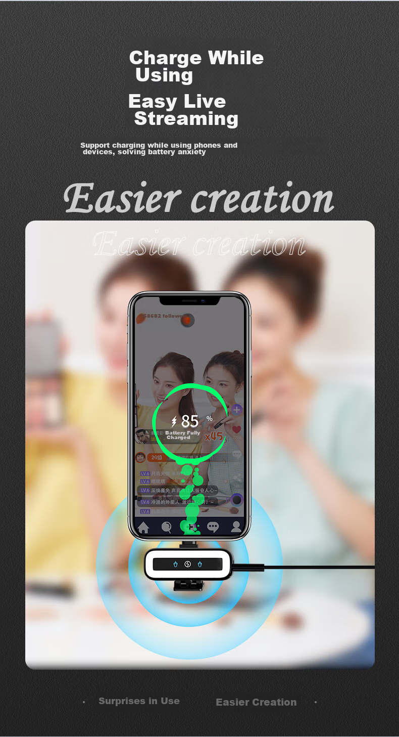 Haomuren Pro Wireless Lavalier Microphone, Small Bee Audio Receiver, Recording Device, Noise Reduction, Douyin Host Sound Card, Live Streaming Complete Set, Bluetooth Microphone, Karaoke Mobile Phone Camera, One-To 10