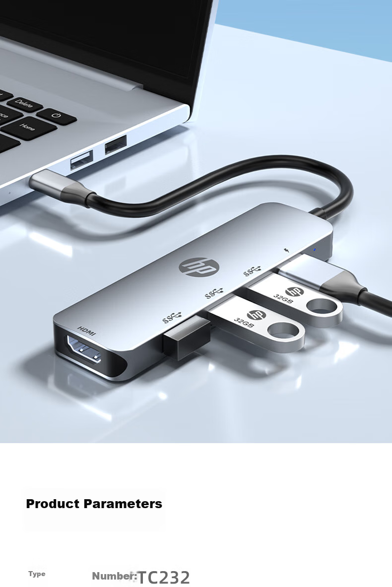 HP Type-C Expansion Dock, USB3.0 Hub, HDMI Converter, 100W PD Fast Charging Hub, for Phones, Computers And Laptops 14