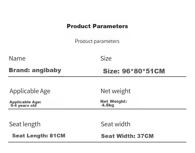 ANGI BABY Stroller: Reclining, Foldable, Shock-Absorbing, Reversible Umbrella Stroller with One-Click Folding And All-Wheel Drive for Toddlers 18