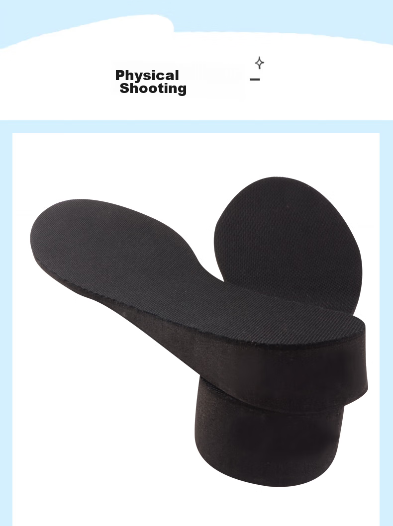 Eleft Invisible Height-Increasing Shoe Insoles for Men And Women, Memory Foam Shock-Absorbing Breathable Sweat-Wicking Full Insoles, Black 1.5CM 8