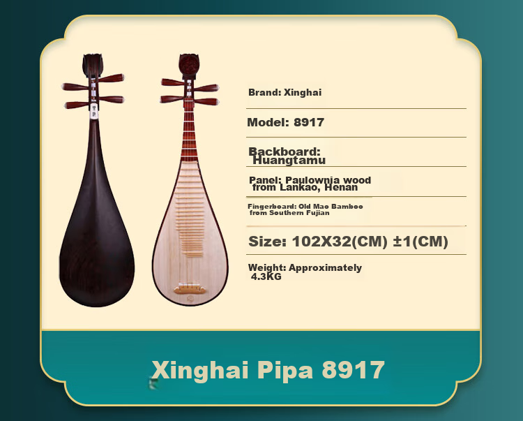 Xinghai Pipa 8916 Black Purple Sandalwood Instrument Adult Children Beginner Professional Grading Performance 18