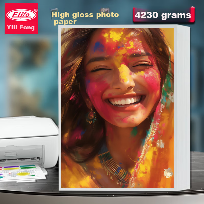 Elifo Photo Paper, A4 Size, 230g Printing Paper, Photo Paper, ID Photo Paper, Inkjet High Gloss Paper, 20 Sheets Per Pack
